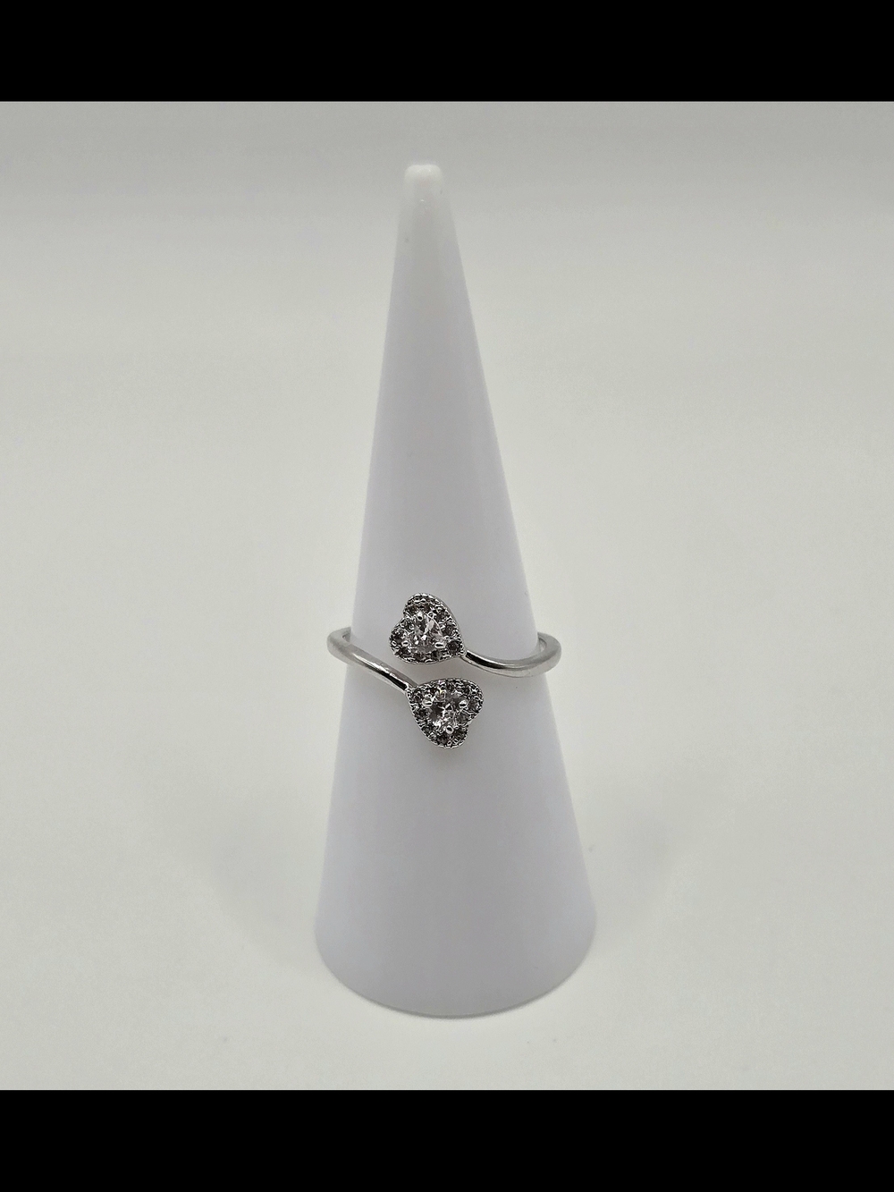 Heart Halo Ring | Silver Tone | CZ | Approx. Size 6